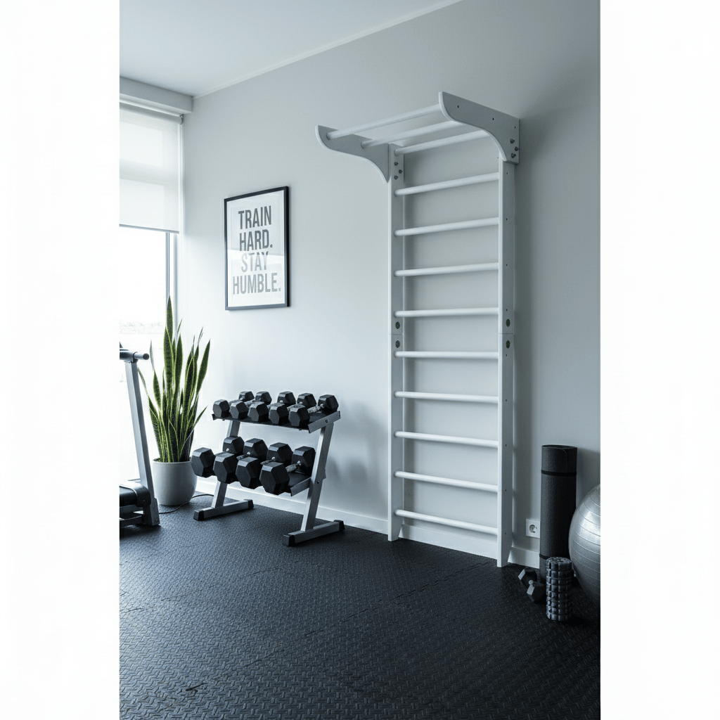 Swedish Ladder for Home Exercises with Fixed Pull Up Bar - CleverWood