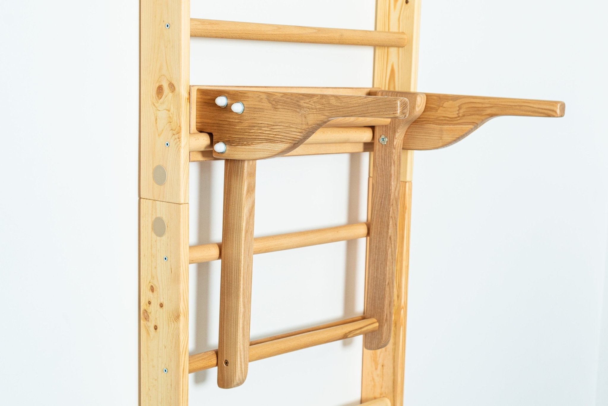 Swedish Ladder with Dip Bars and Pull Up Bar for chin up and Strength Exercises - CleverWood