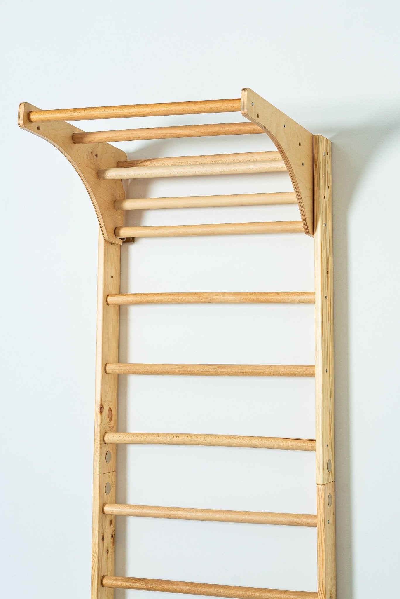 Swedish Sport Ladder with Adjustable Pull - up bar for Home exercises - Wall Stall bars for gymnastic - CleverWood