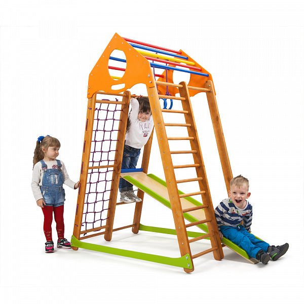 Wooden Playground for Kids - Indoor/Outdoor Use - Sport complex from natural materials - CleverWood