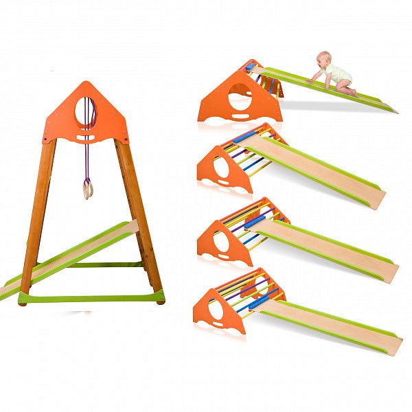 Wooden Playground for Kids - Indoor/Outdoor Use - Sport complex from natural materials - CleverWood