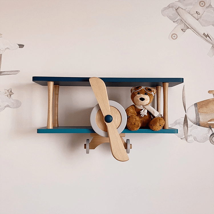 Wooden shelf Airplane - CleverWood