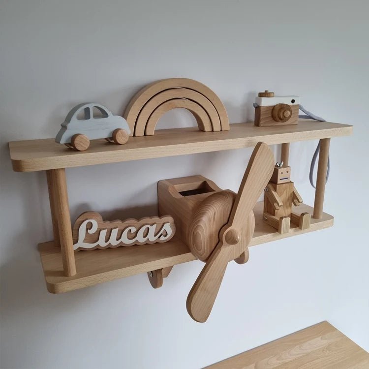 Wooden shelf Airplane - CleverWood